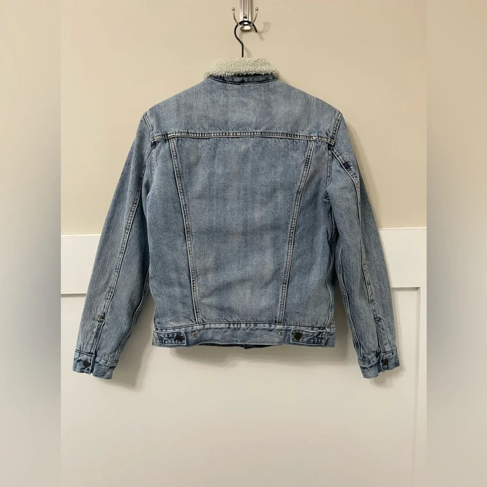 Signature by Levi Strauss Sherpa Light Denim Jean Jacket Size Small - Picture 9 of 11